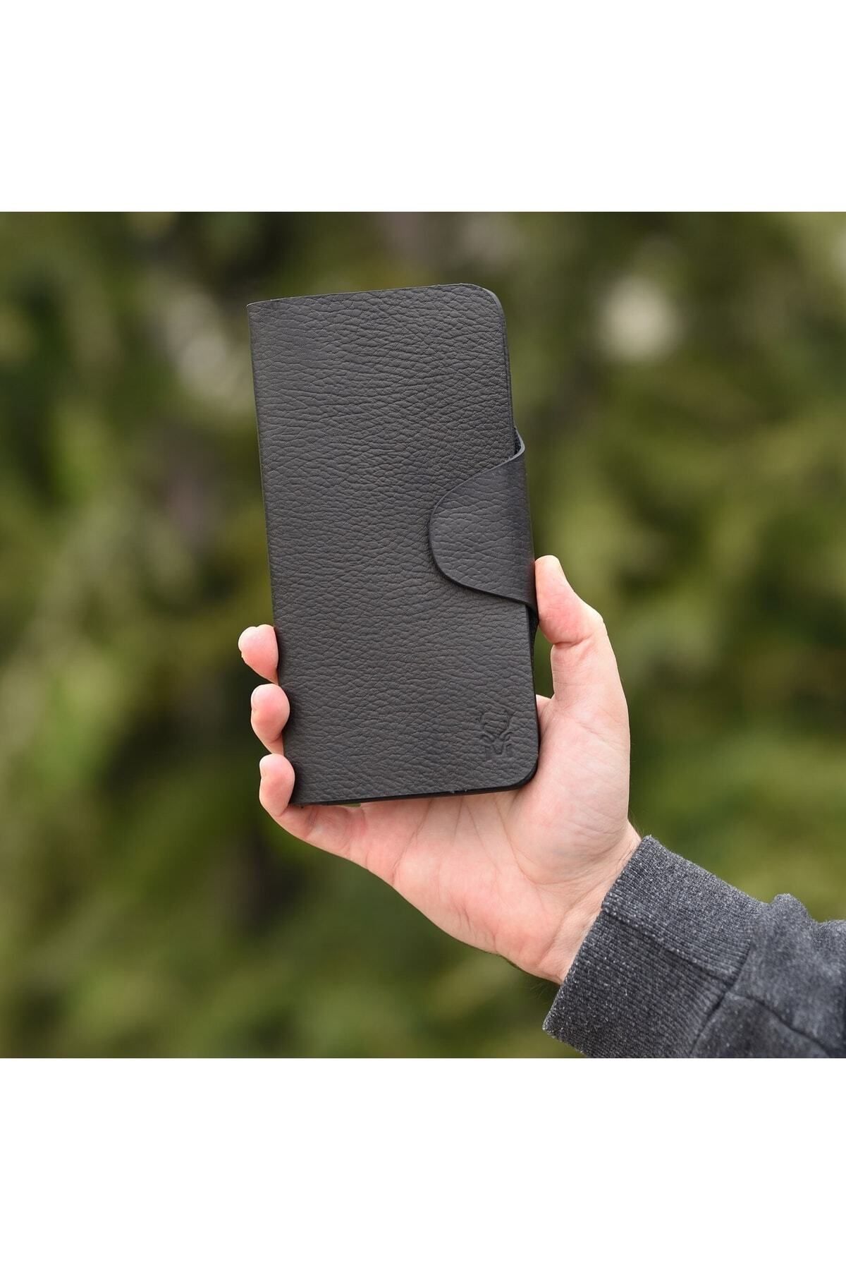 Genuine Leather Business Men's Wallet – Black Long Card Holder and Paper Money Divider – Amando