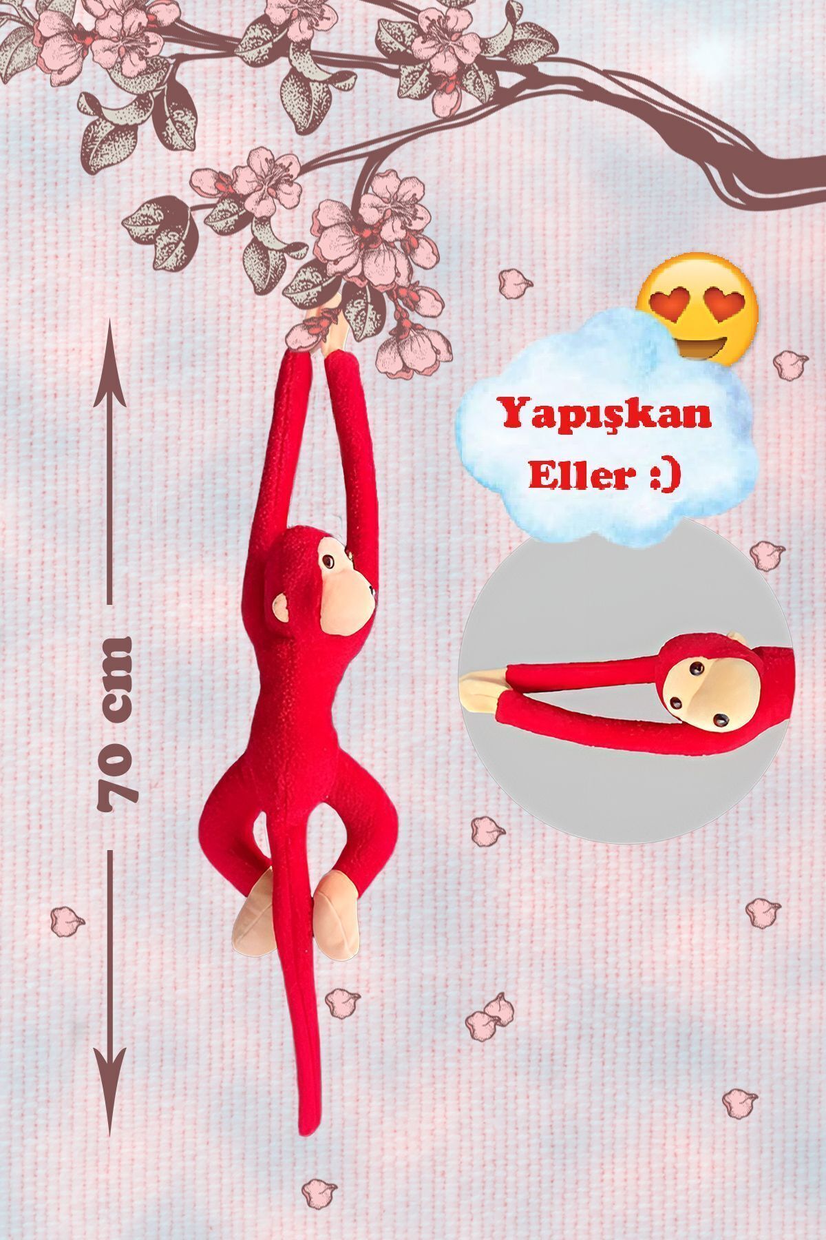 MİLJA Peluş Maymun 85 Cm Elleri Yapışabilen Istenilen Renk Sipariş Adınız Ile Soru Sor Kısmından Yazınız fotoğrafı 2 (önizleme)