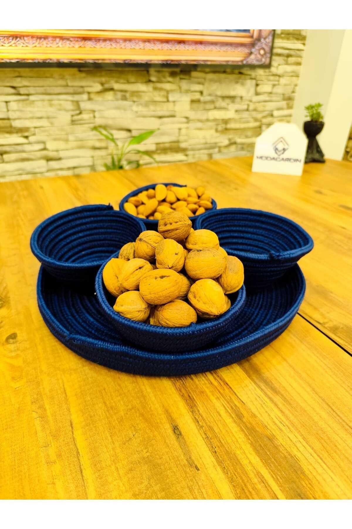 JÜTEX HOME-5 Piece Wicker and Jute Presentation Cookie Set - Presentation Container with Tray 2