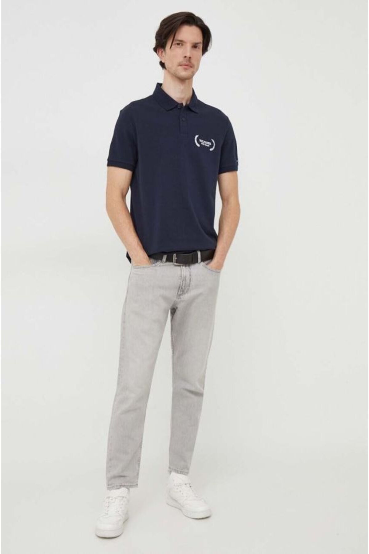 تی شرت یقه پولو مشکی مردانه چوگان اورجینال Tommy Hilfiger