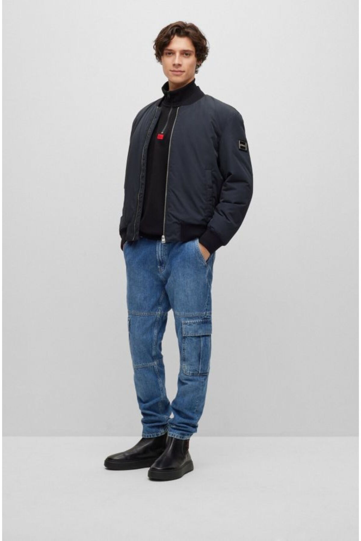 سویشرت مشکی مردانه سویی شرت اورجینال Hugo Boss