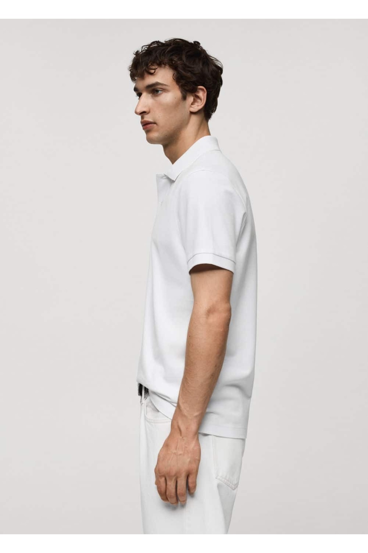 MANGO Man-100% bavlna Pique Polo 6