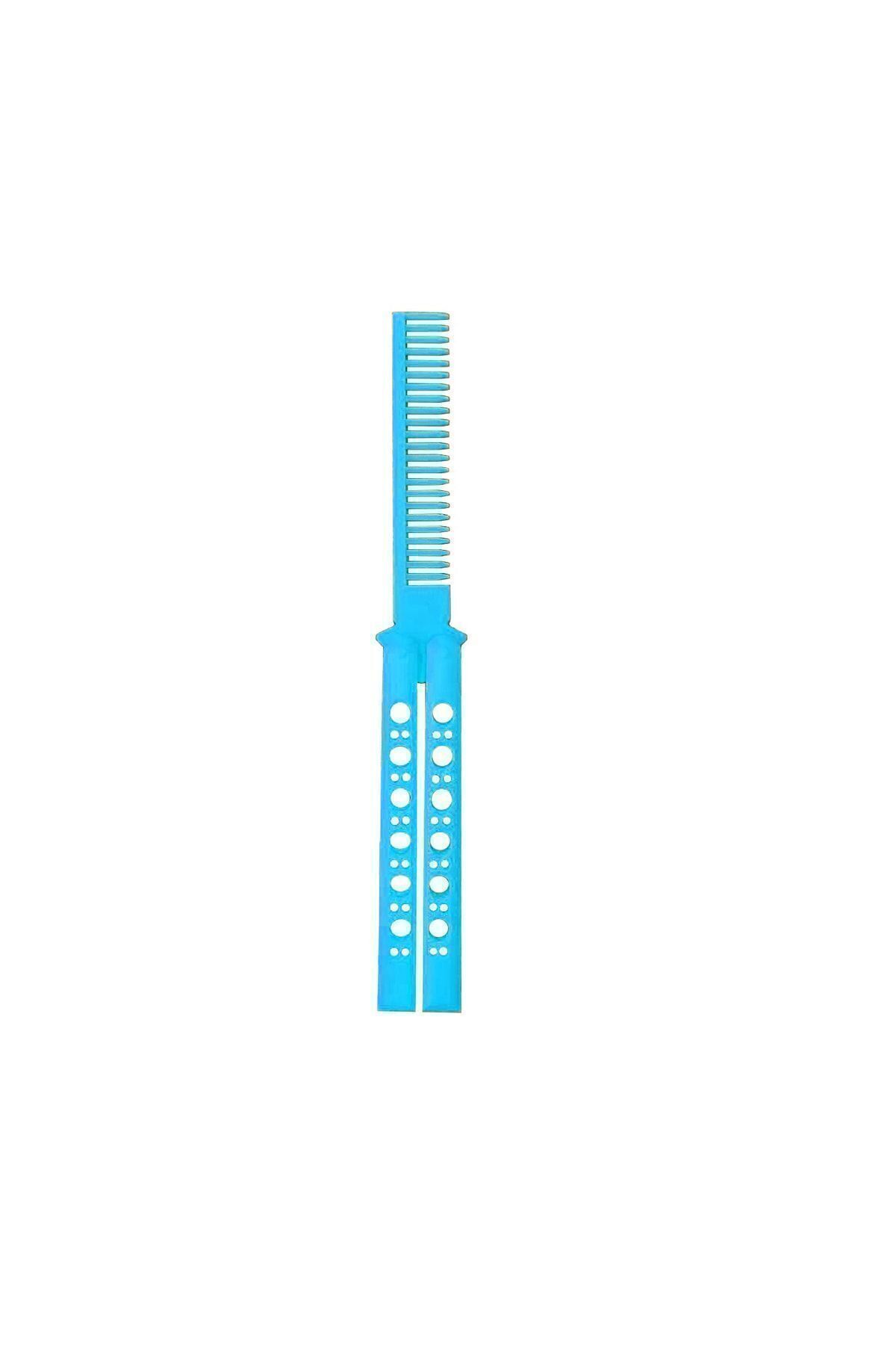 BİHOAVM-Standard Butterfly Comb Knife-Shaped Plastic Comb Hair Combing Stress-Throwing Light Blue 2