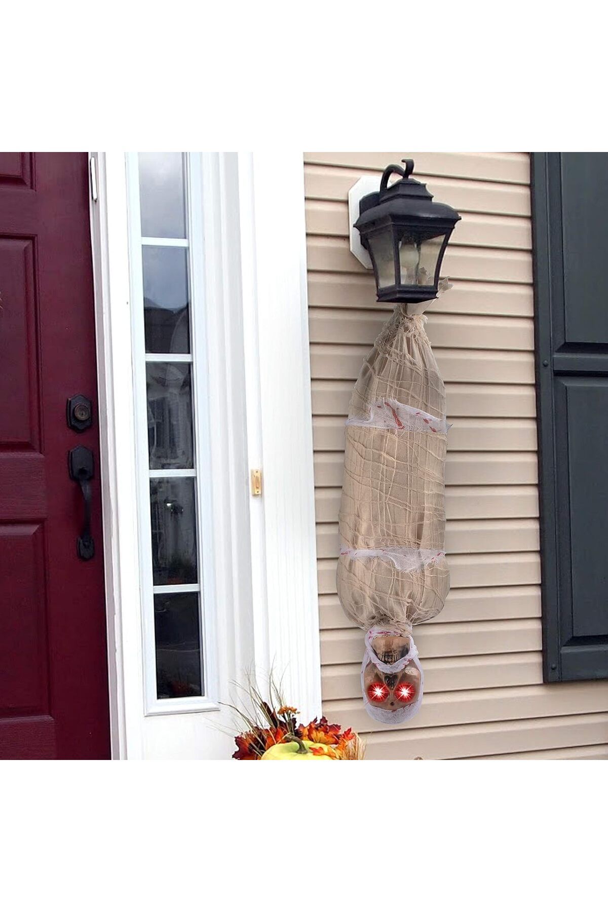 Avantaj Kapıda ® Halloween Sensörlü Işıklı Hareketli Mumya 25x75 cm (Parti Temalı)