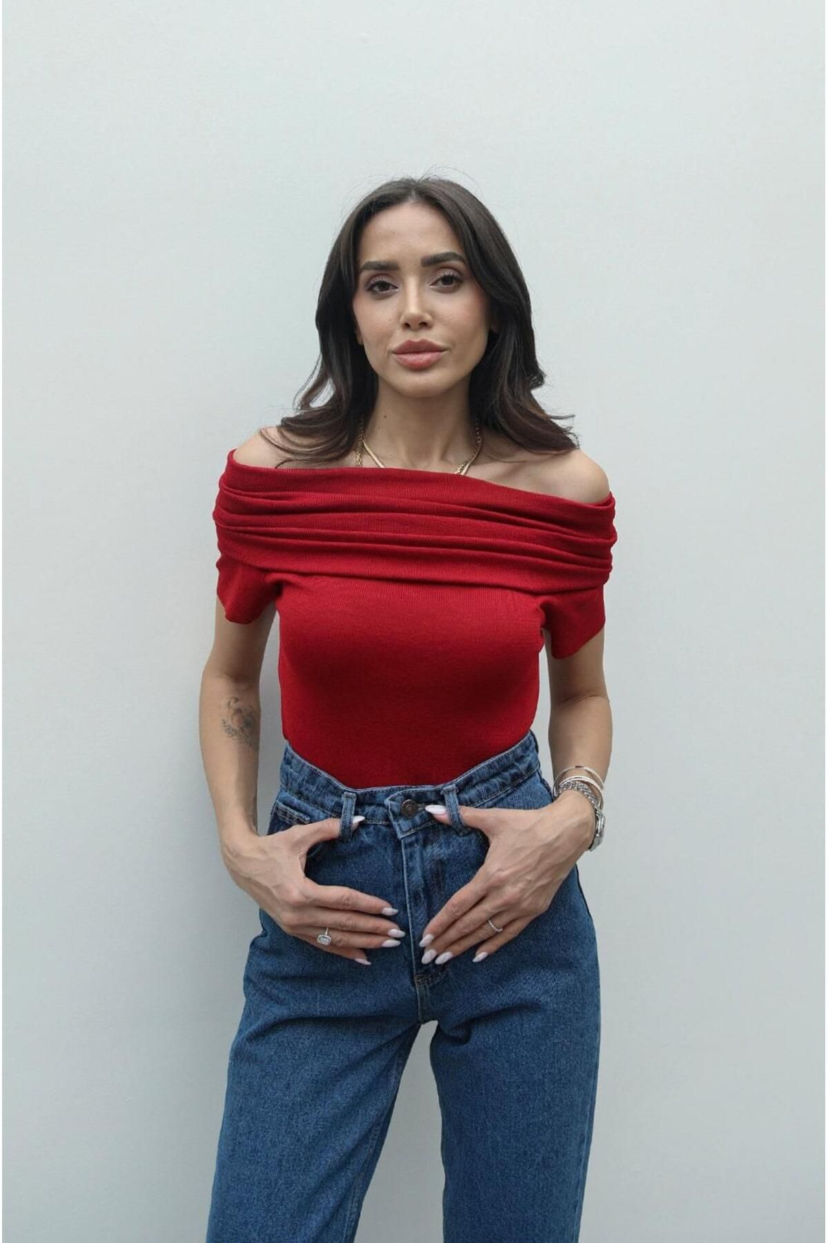 Havoş-Red Marie Short Sleeve Blouse 1