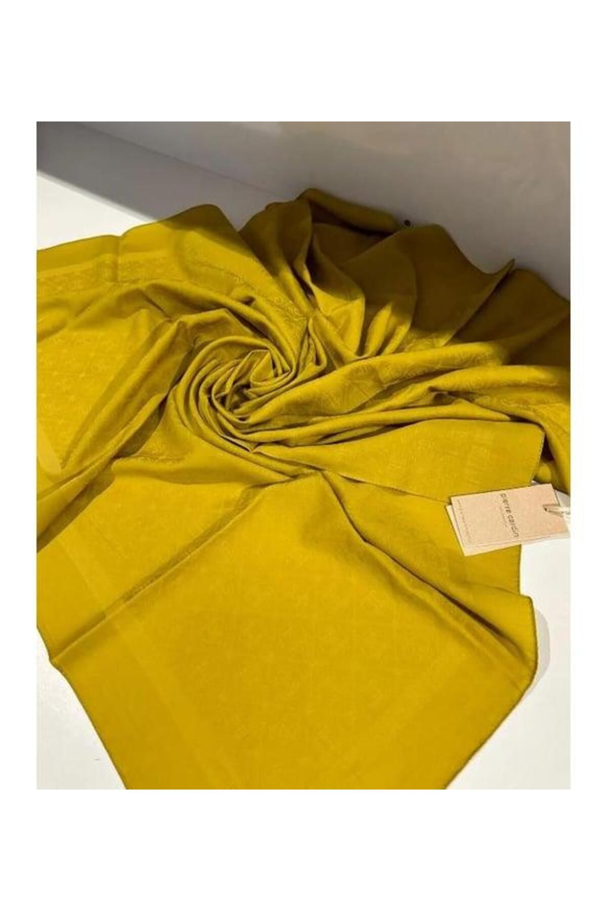 Pierre Cardin-Λαδιό Πράσινο Βαμβακερό Φουλάρι - 1030400-963 1