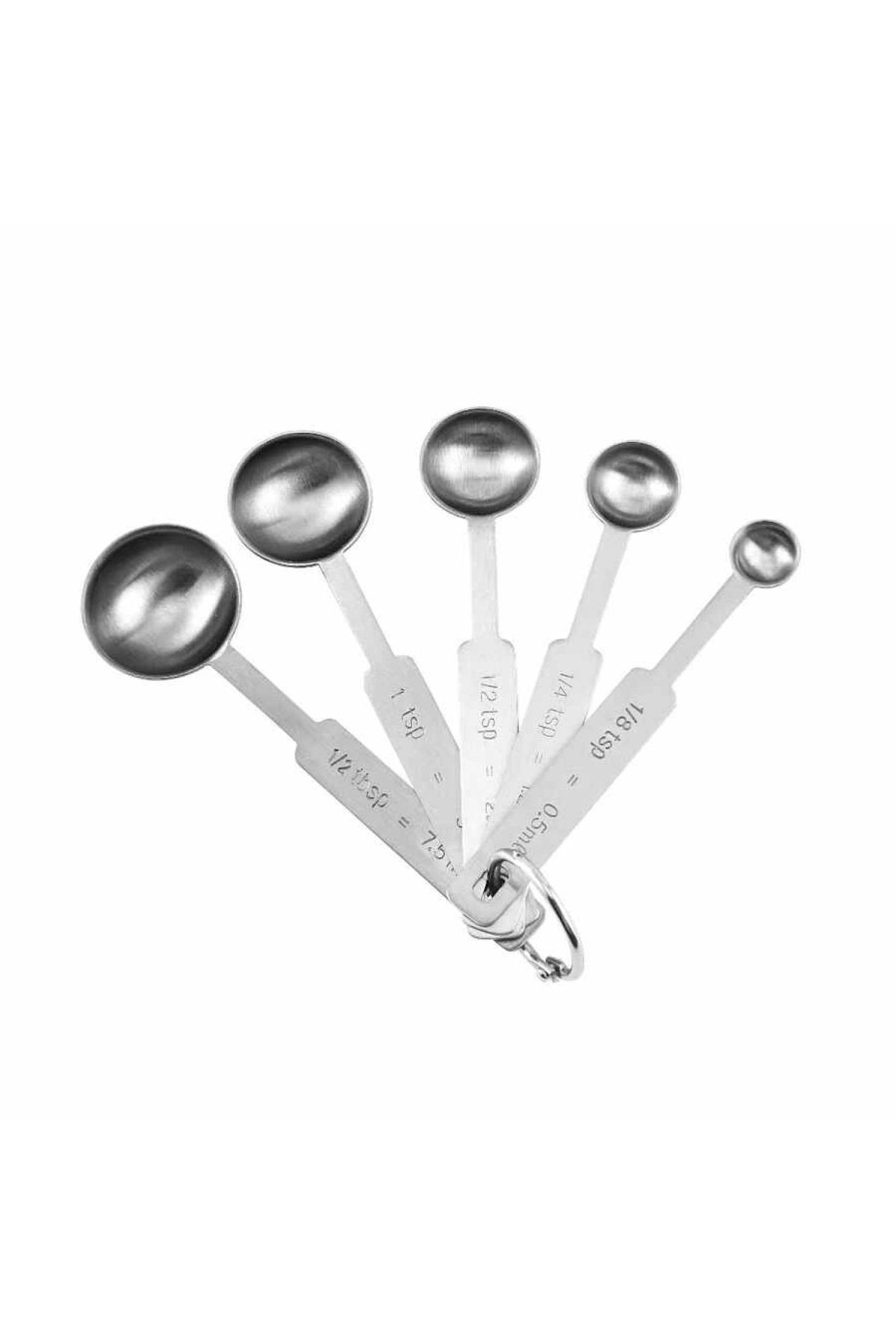 artizanmutfak-Steel Liquid Measuring Spoon Set |   Liquid Scale Spoon Set of 5 (Kö-5) 1