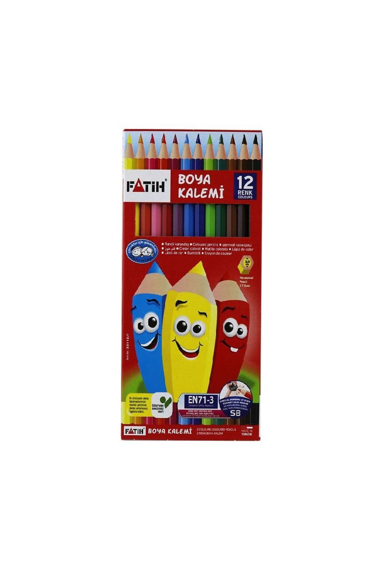 Fatih 12 Renk Kuru Boya 1/1 Tam Boy 33112