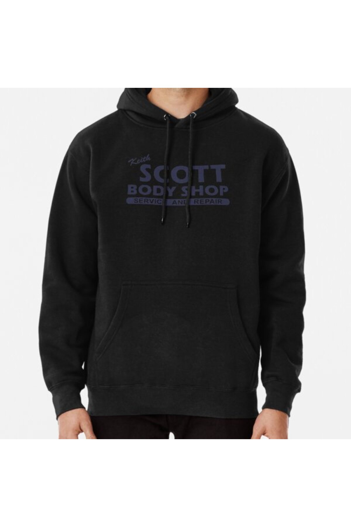 Hvit Stein Keith Scott Body Shop Hoodie – One Tree Hill, Lucas