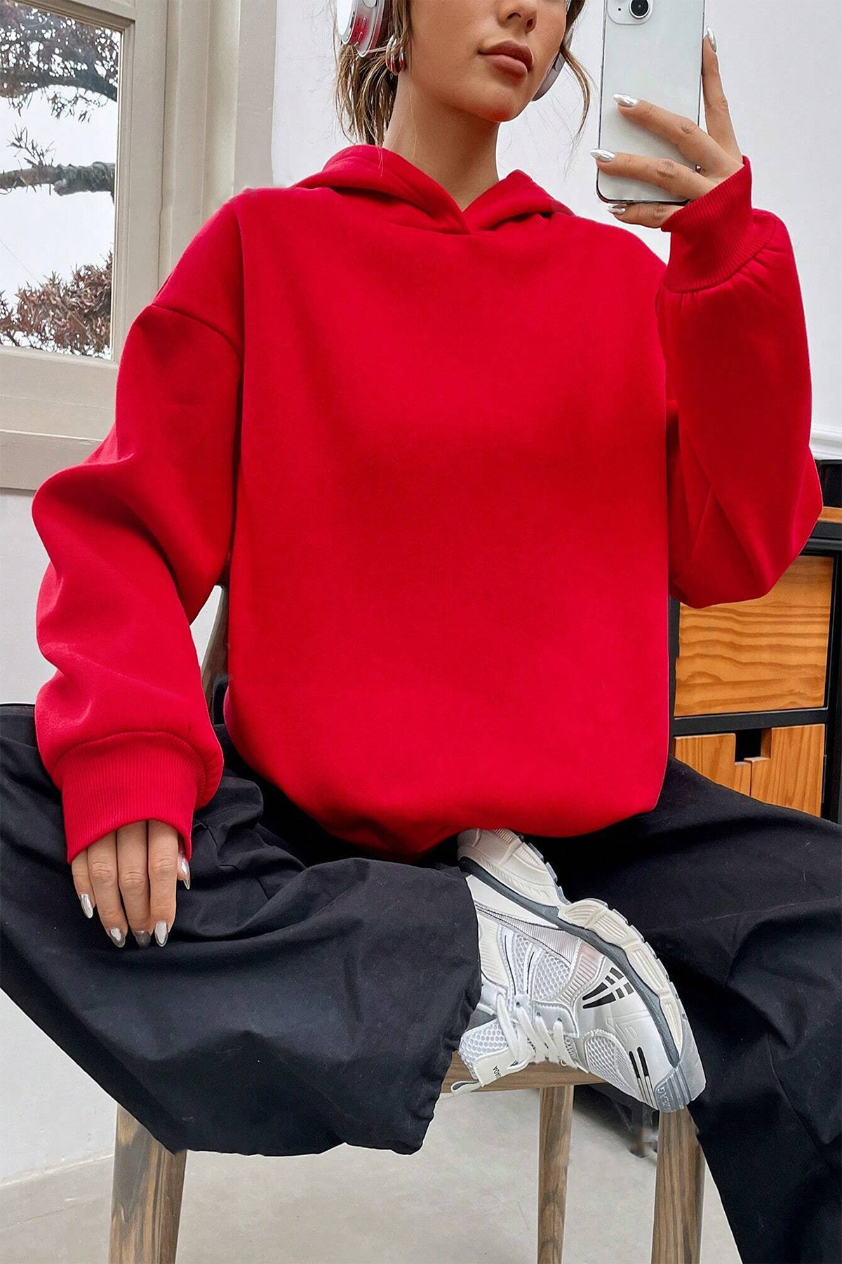 uyguntarz-Übergroßes Sweatshirt mit Scream-Print 3