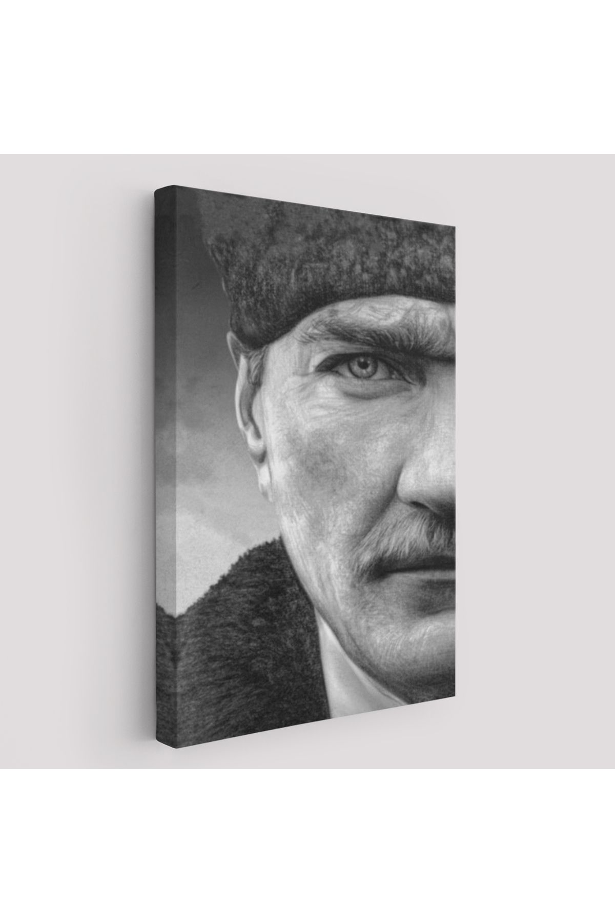 Atik Tasarım Mustafa Kemal Atatürk Siyah Beyaz Tablosu-6303
