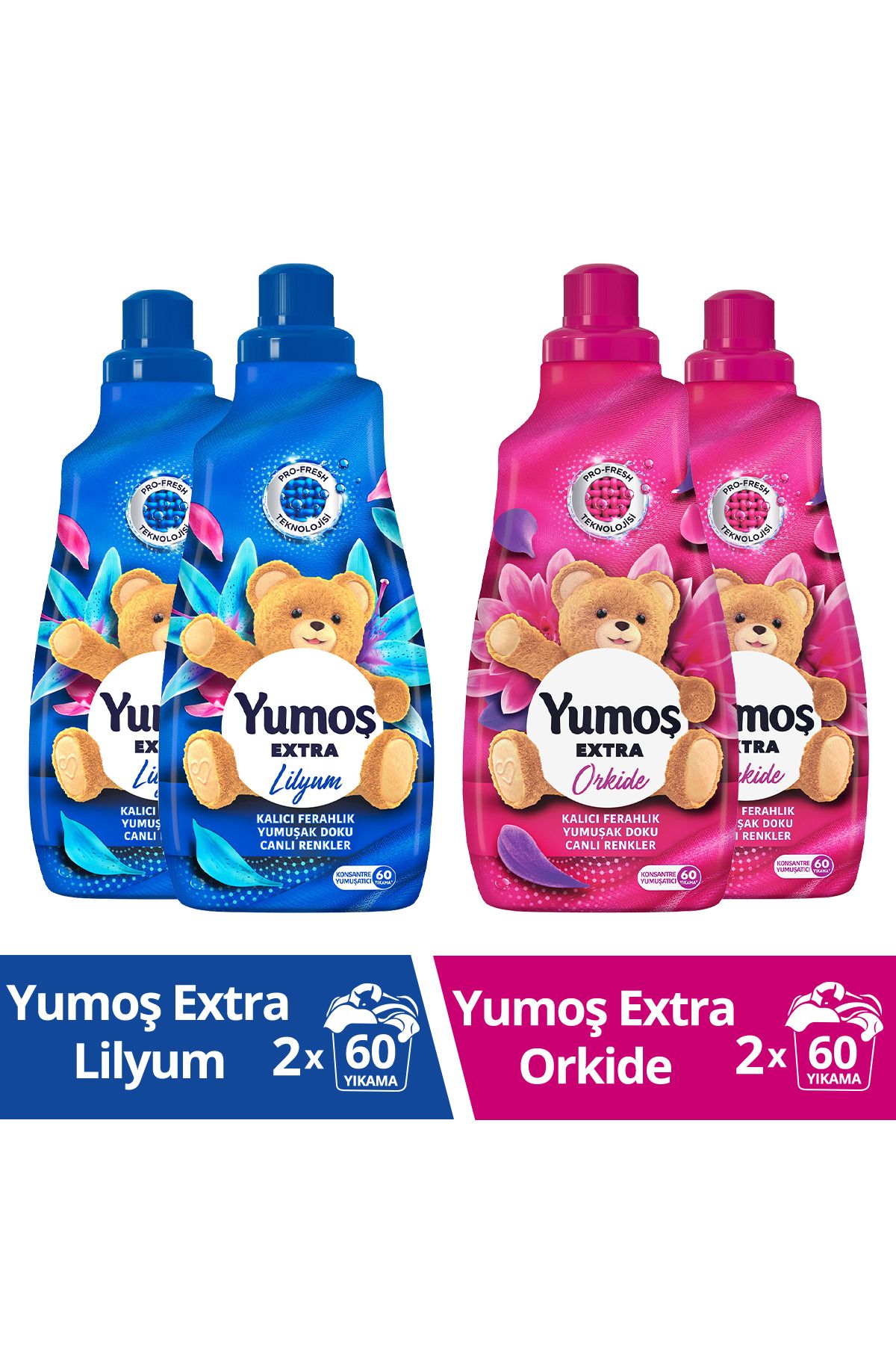 Yumoş Çamaşır Yumuşatıcısı Koku Renkliler Lilyum 1440 Mlx2 Orkide 1440 Mlx2