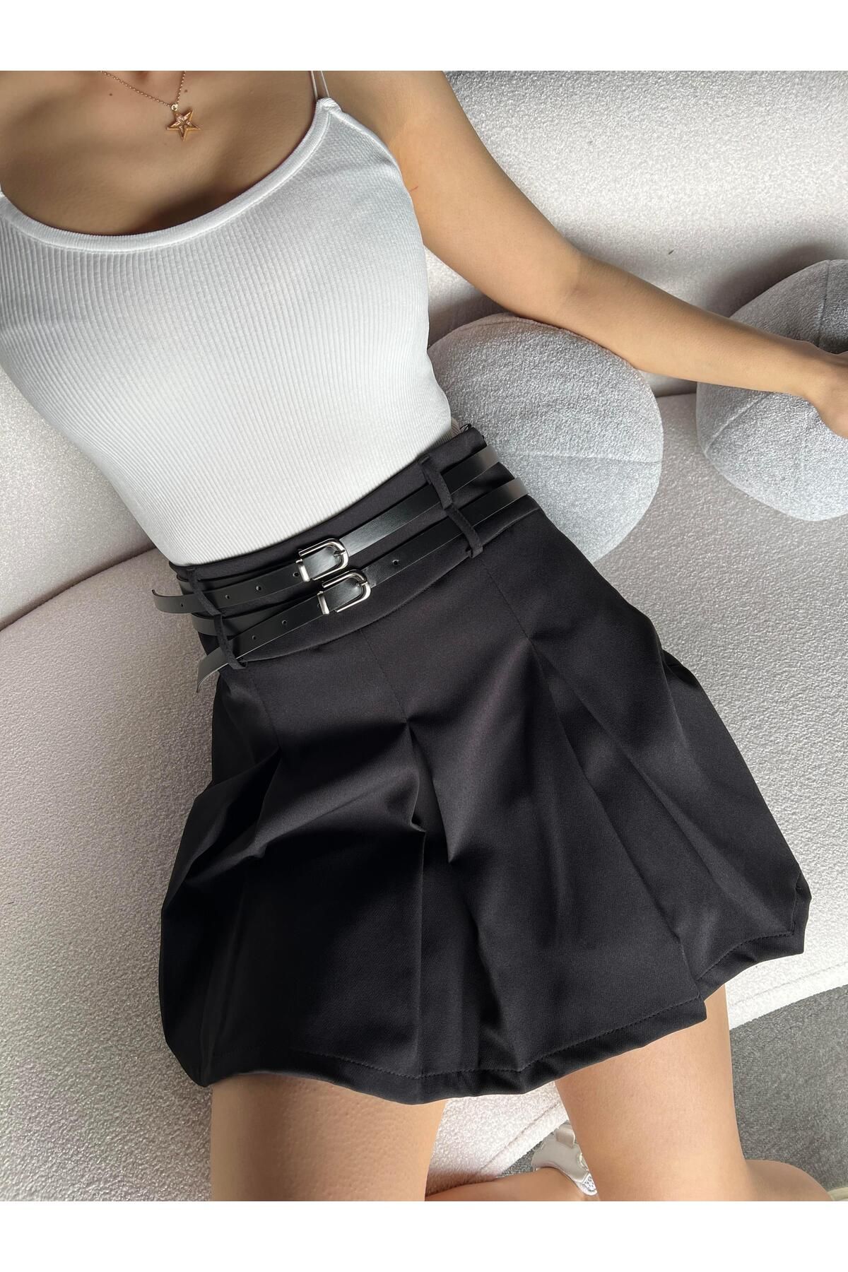 TamSeninTarzin-Mari Double Belted Shorts Skirt 2