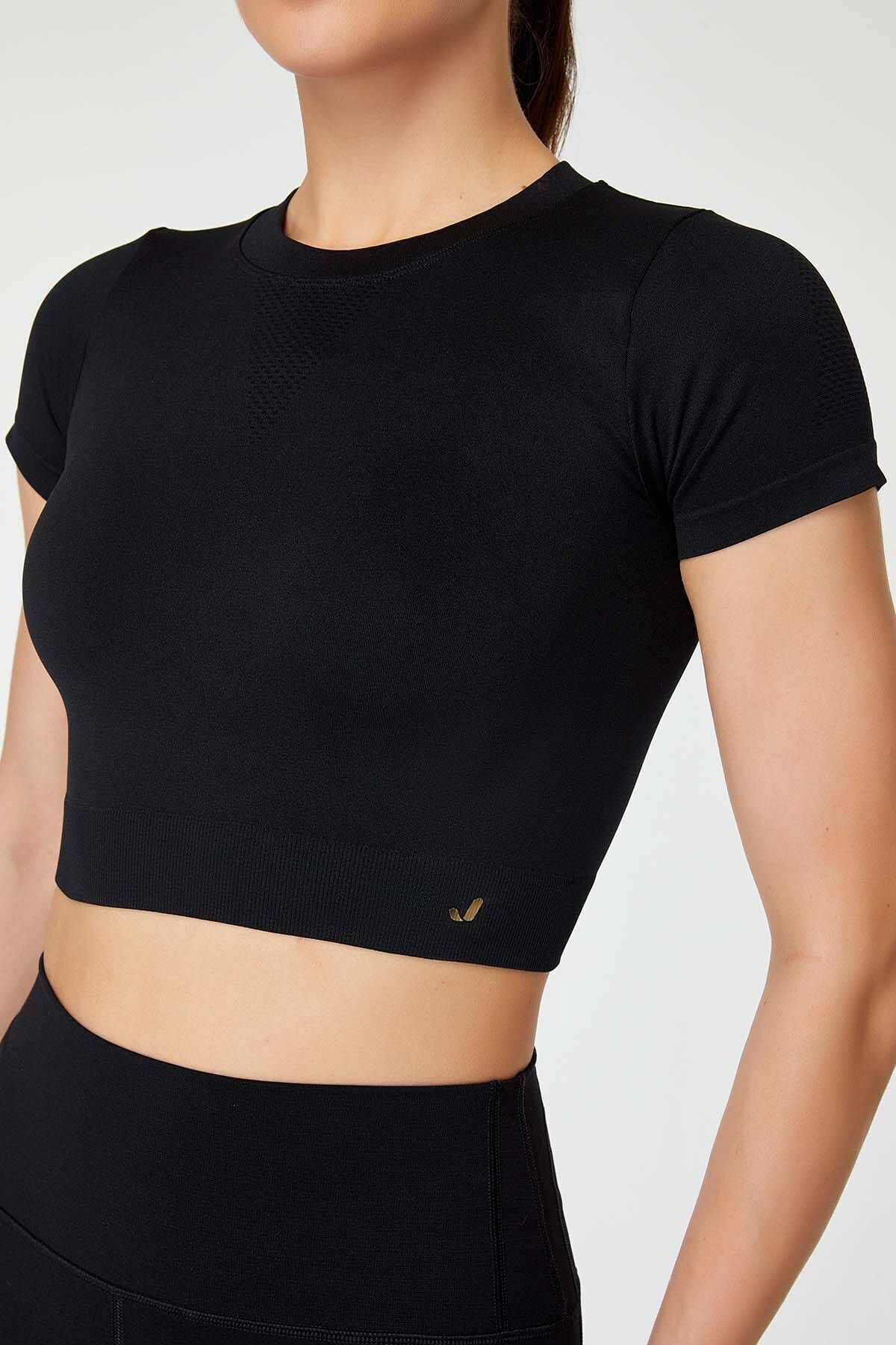 Jerf-Captiva Soft texturovaný a flexibilní Crop Top černý 3