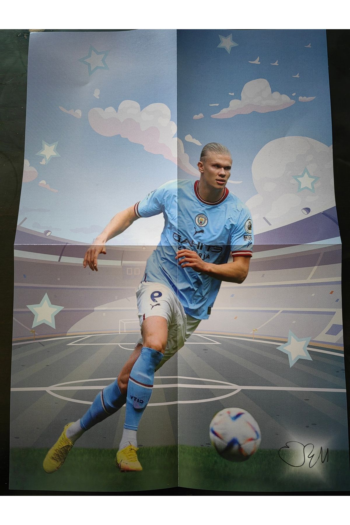 Poster ve çıkartma hediyeli futbolun yıldızları serisi - Benim adım Haaland spor futbol kitap 2
