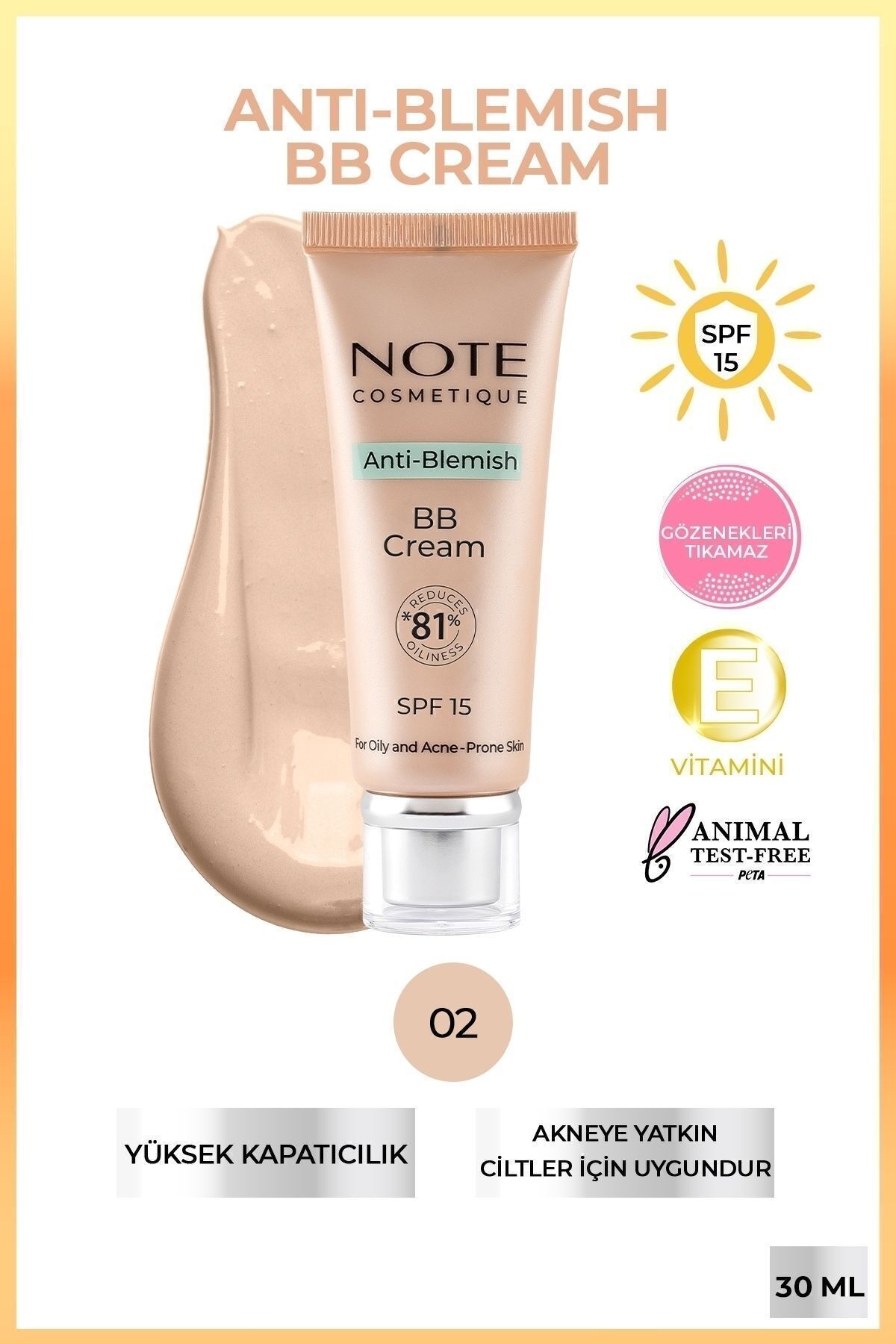 NOTE-Anti-Blemish Bb Cream Spf 15 Acne Prone Skin Bb Cream - 02 Light Beige 1