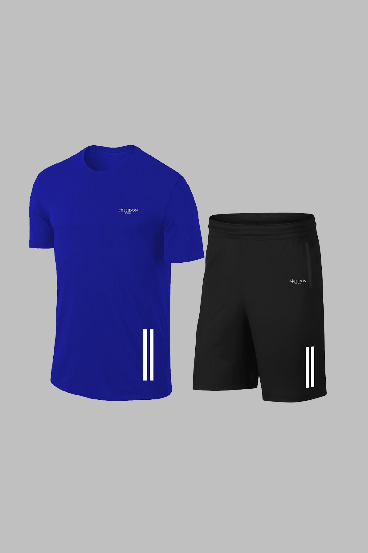 POSEIDON STORM-Ανδρικό μπλουζάκι Dri-Fit ύφασμα - Σετ μπλουζάκι και σορτς για τρέξιμο πάνω από το μέγεθος (4XL-10XL) 1