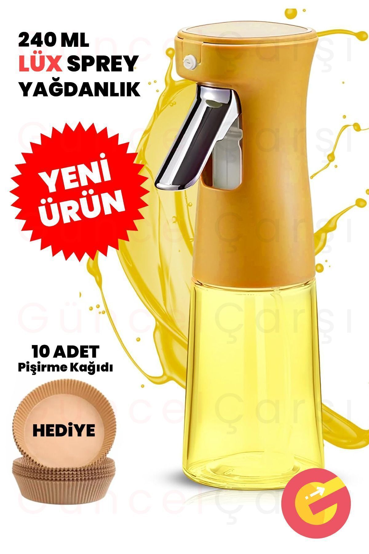 New Luxury Spray Oil Sprayer 240ml, Glass Oil Spray Baking Paper For Airfryer