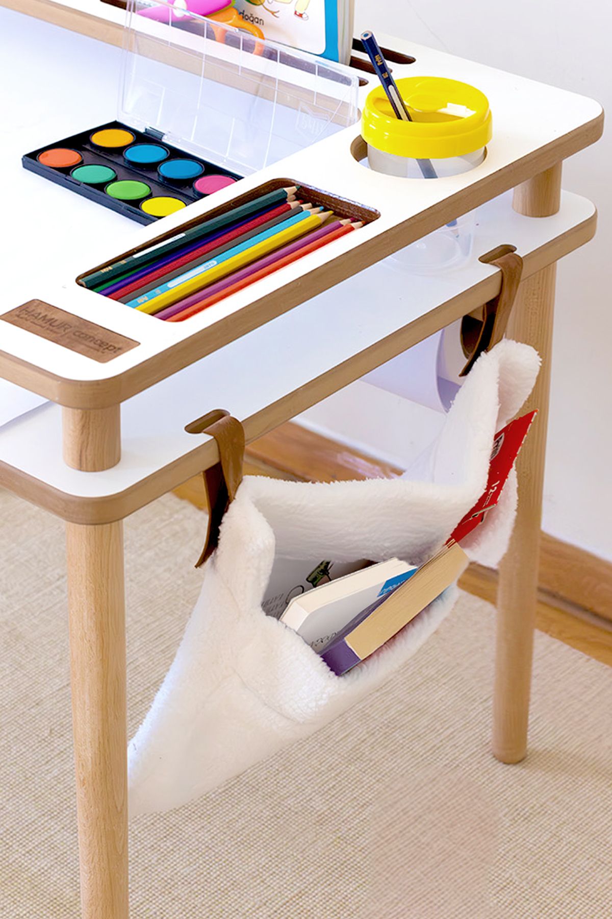 HAMUR Pratik Askılı Organizer Bebek Arabası Beşik Kenar Wellsoft Organizer Beyaz fotoğrafı 4 (önizleme)