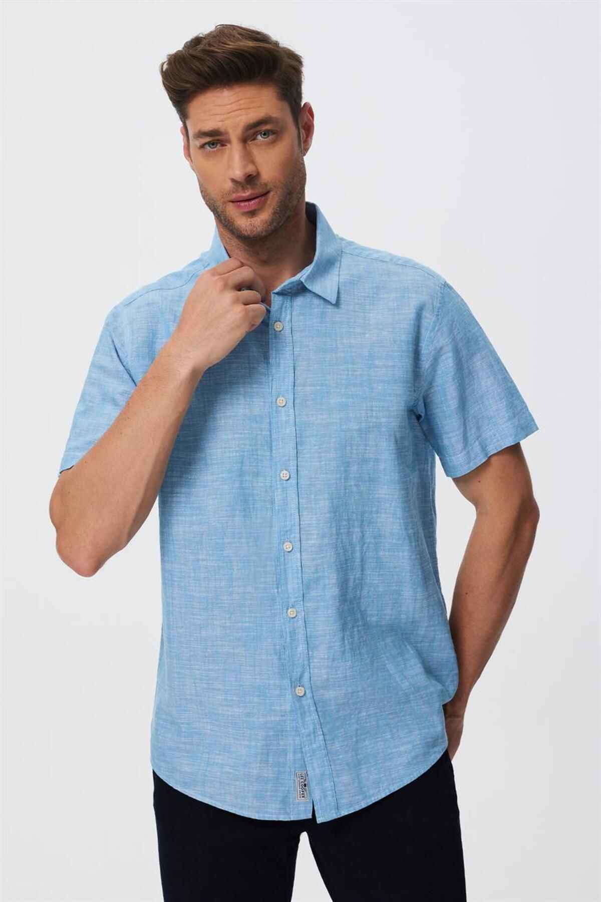 پیراهن آبی بافت مردانه آندره Lee Cooper