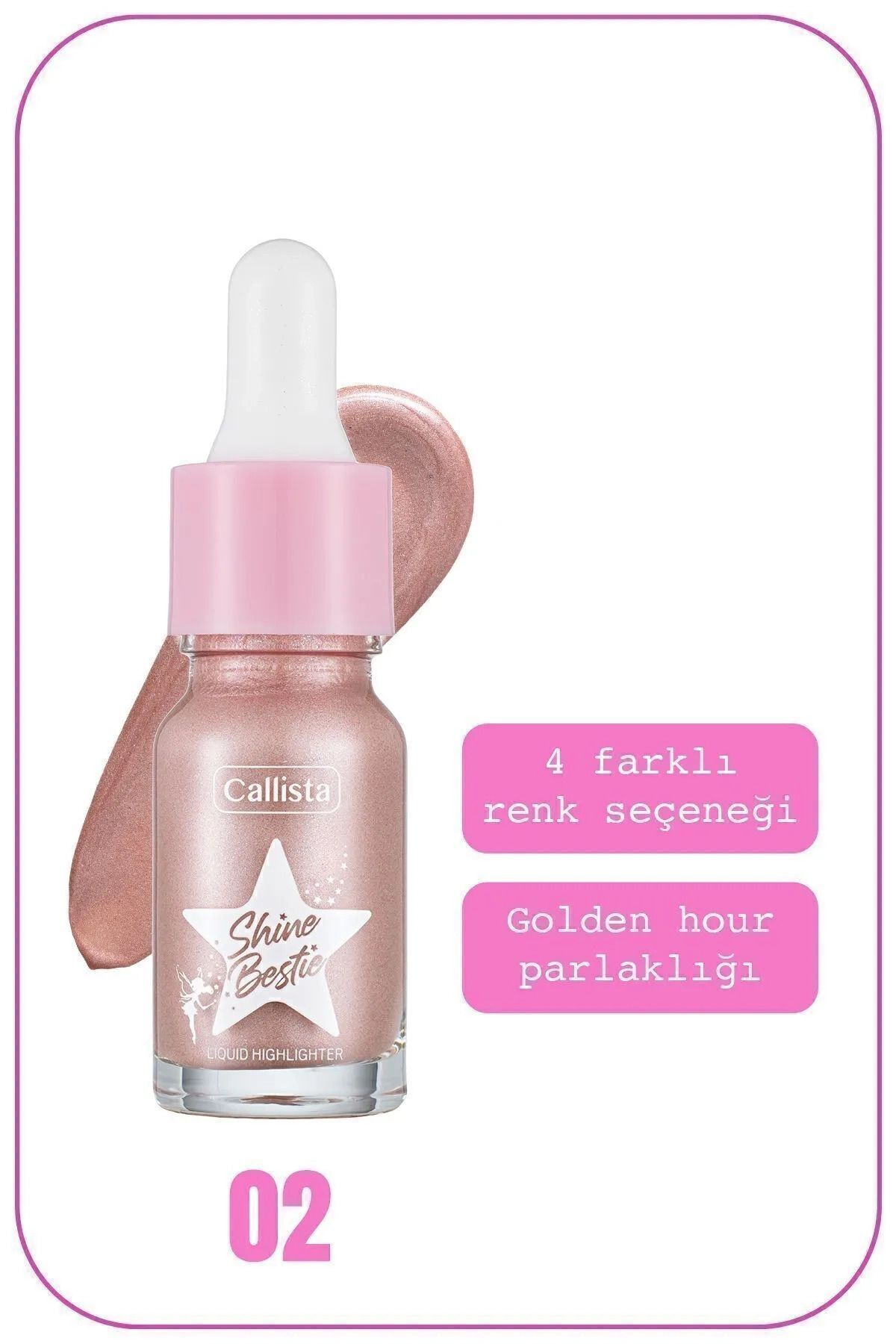 Shine Bestie Highlighter Işıltılı Likit Aydınlatıcı - 02 Mystic Pixie — بژ HGL SHINE BESTIE — تصویر 3 از 4