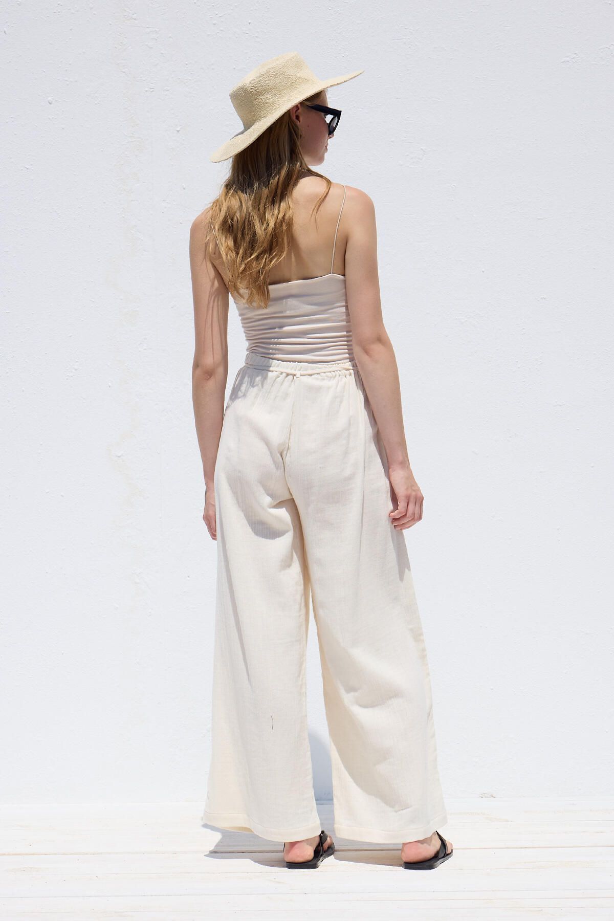 Manuka-Ecru Color Muslin Wrap Pants 6