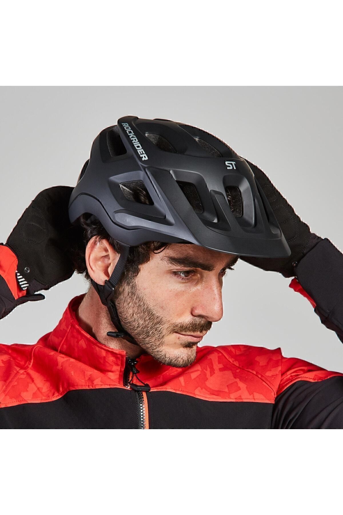 Decathlon Rockrider Da Bisikleti Kask Mavi Sar St 500 Fiyat Yorumlar Trendyol