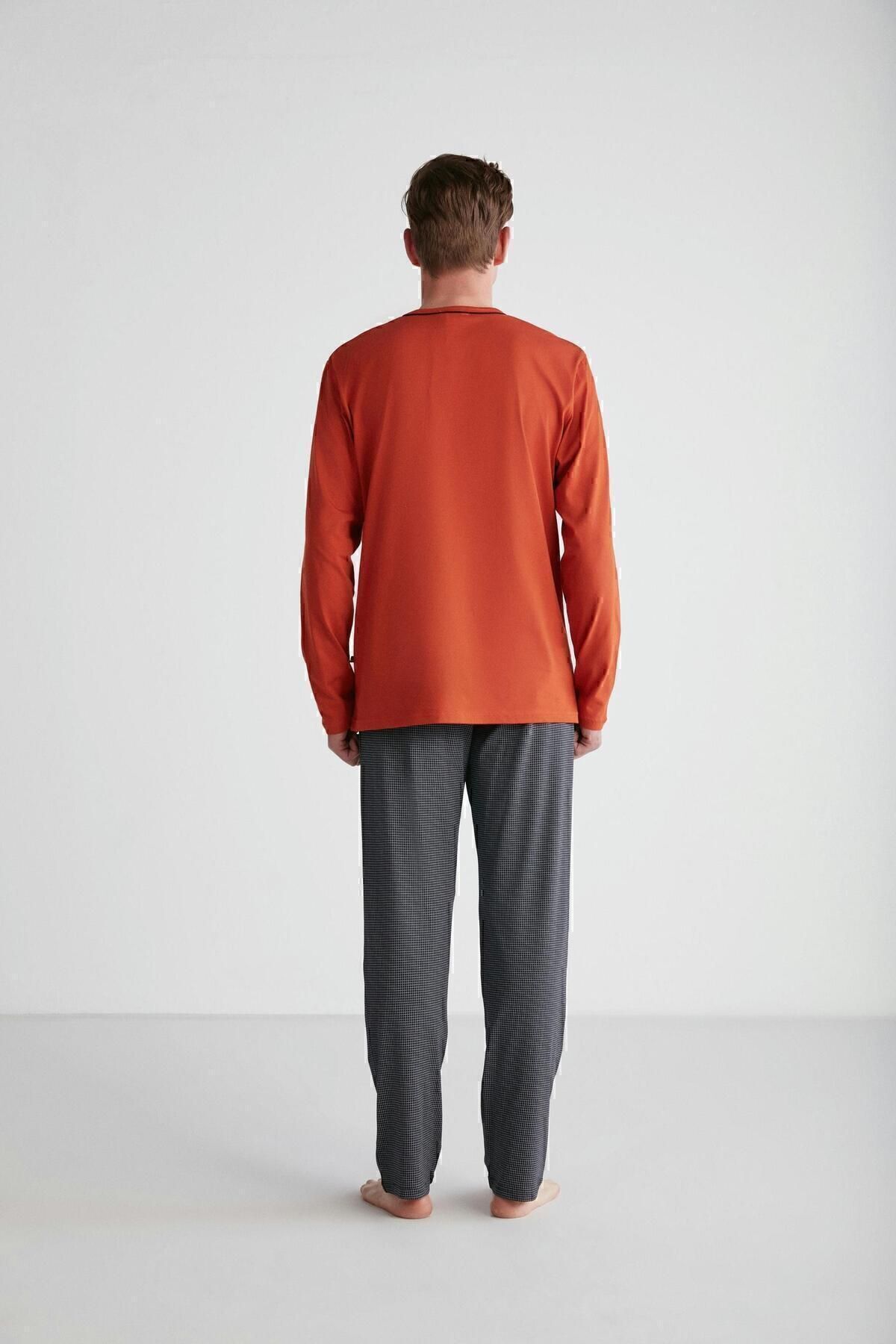 ست پیژامه آبی مردانه پایه. POLO ASSN. یقه گرد کاشی 024K.A1.S.8T.RA.7.PL.4.S3 U.S. Polo Assn.