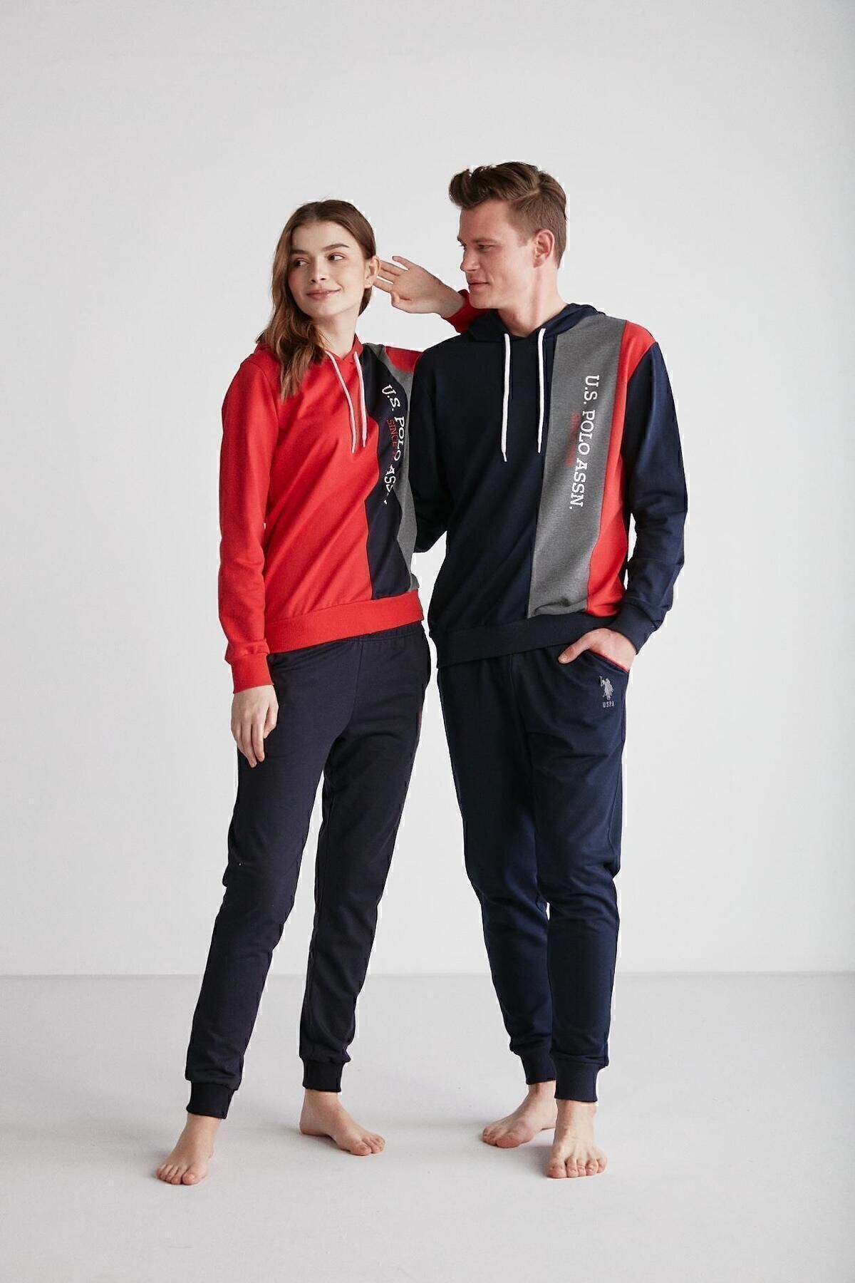 ست پیژامه آبی مردانه پایه. POLO ASSN. لباس خواب سرمه ای 024K.1.A8.S.T7R1A.1PL.S U.S. Polo Assn.