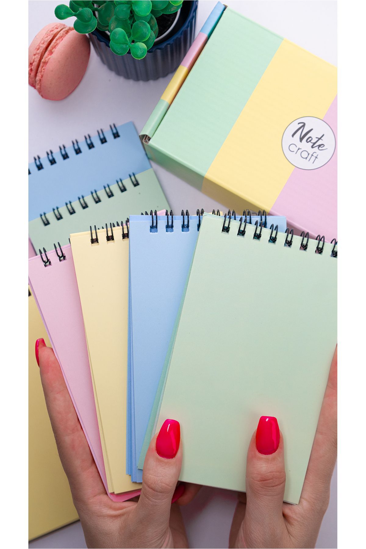 Dream Notes-Colorful Unlined Notebook Set of 8 - 9X15 Cm, 50 Sheets School Notepad 6