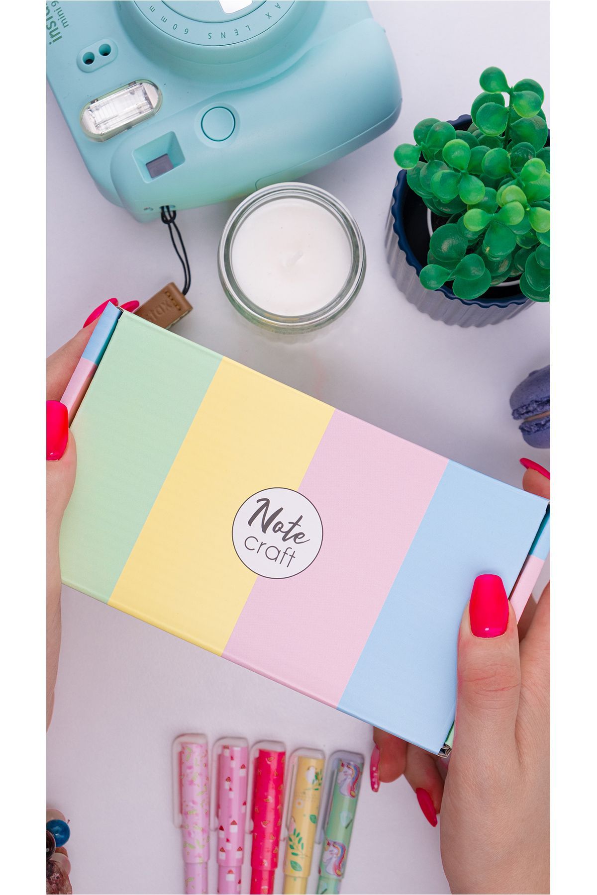 Dream Notes-Colorful Unlined Notebook Set of 8 - 9X15 Cm, 50 Sheets School Notepad 4