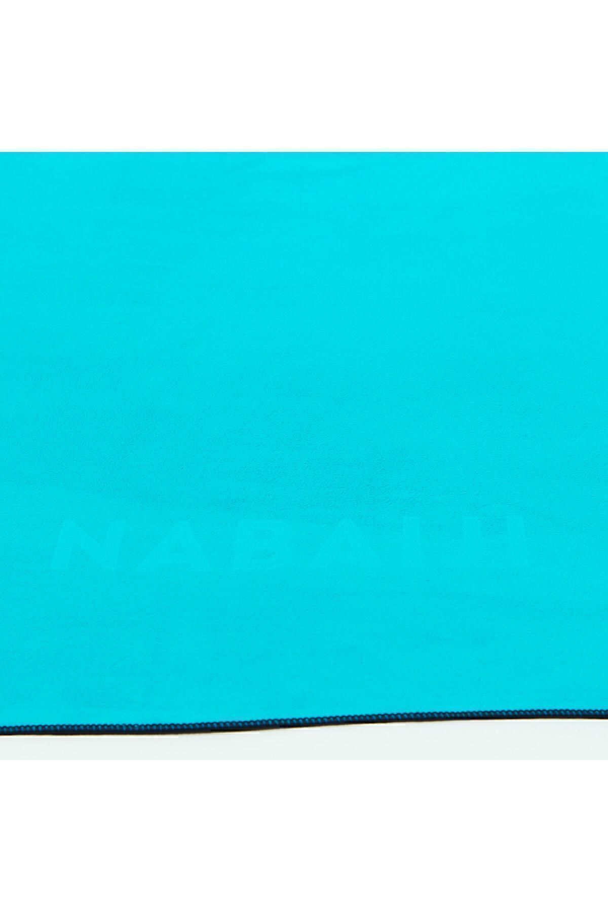 Decathlon-Nabaiji منشفة ميكروفايبر مزدوجة الجوانب - مقاس L - أزرق / أخضر - 80 × 130 سم 3