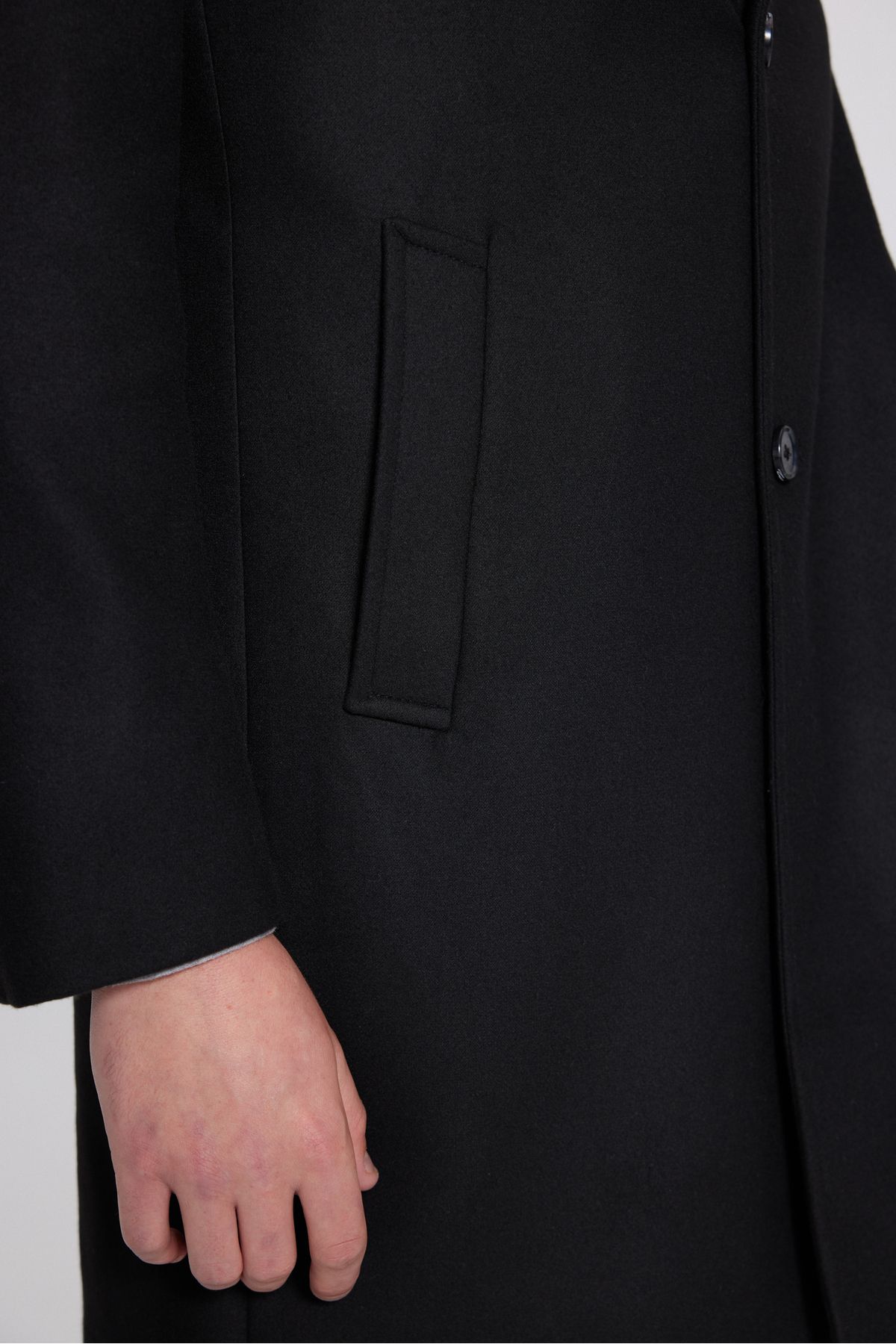 Twn Slim Fit Siyah Viskon Karışımlı Palto görsel 3