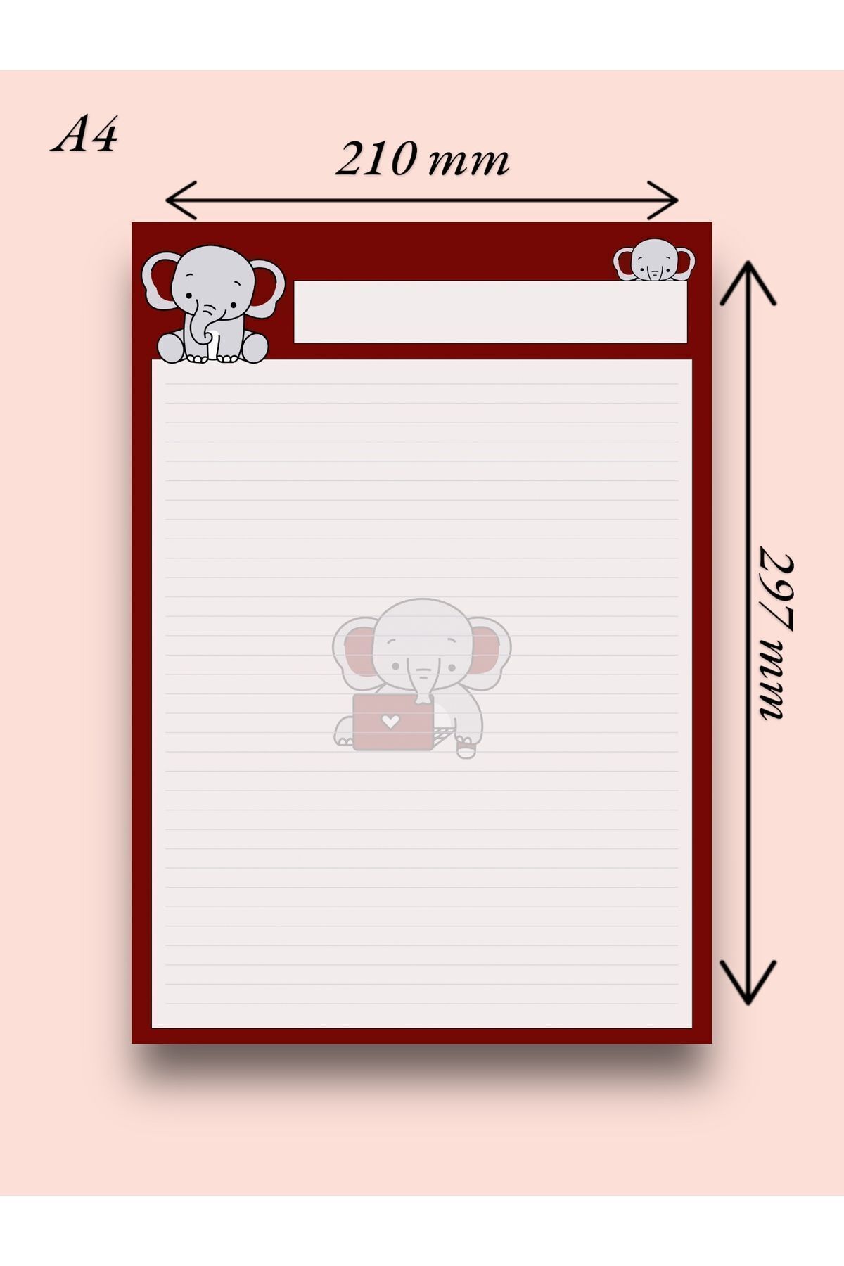 Mirya Notes-A4-A5 Elephant Patterned 2-Piece Notepad Set - Notepad and Notepad 3