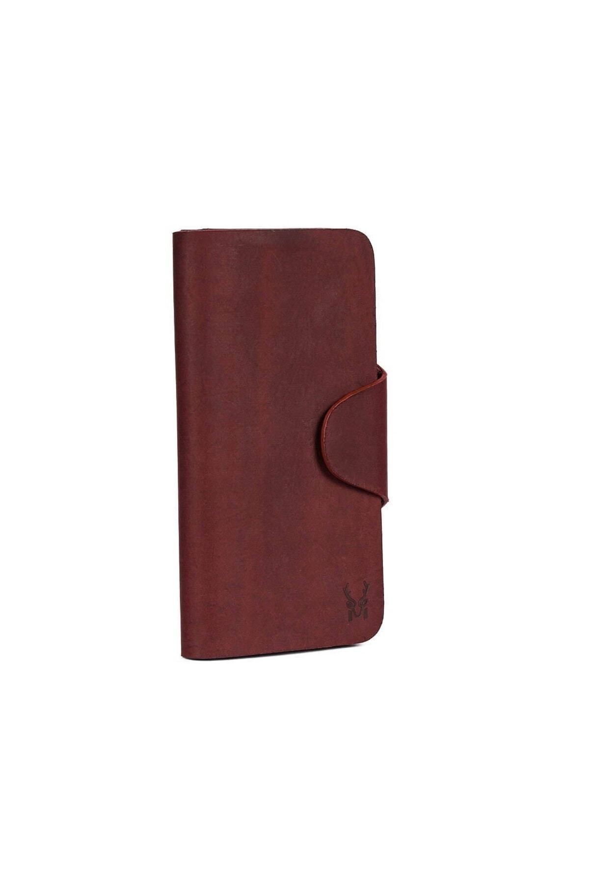 Original Men's Amando - Long Stylish Portfolio with Genuine Leather Gift Box Model Crazy Claret Red Wallet