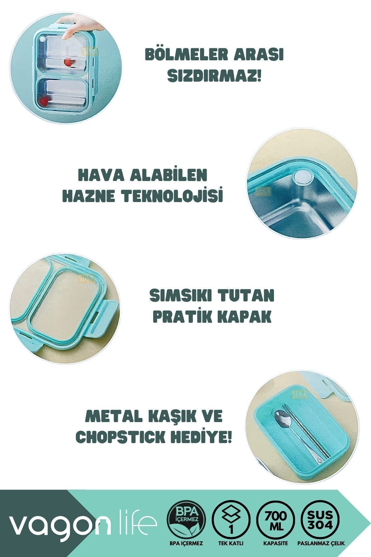 ست ظروف کمپینگ صورتی BENTO 700ML Lunchbox مجموعه جدید یک طبقه 2 بخش جعبه غذای اکسپدیشن فولادی Vagonlife