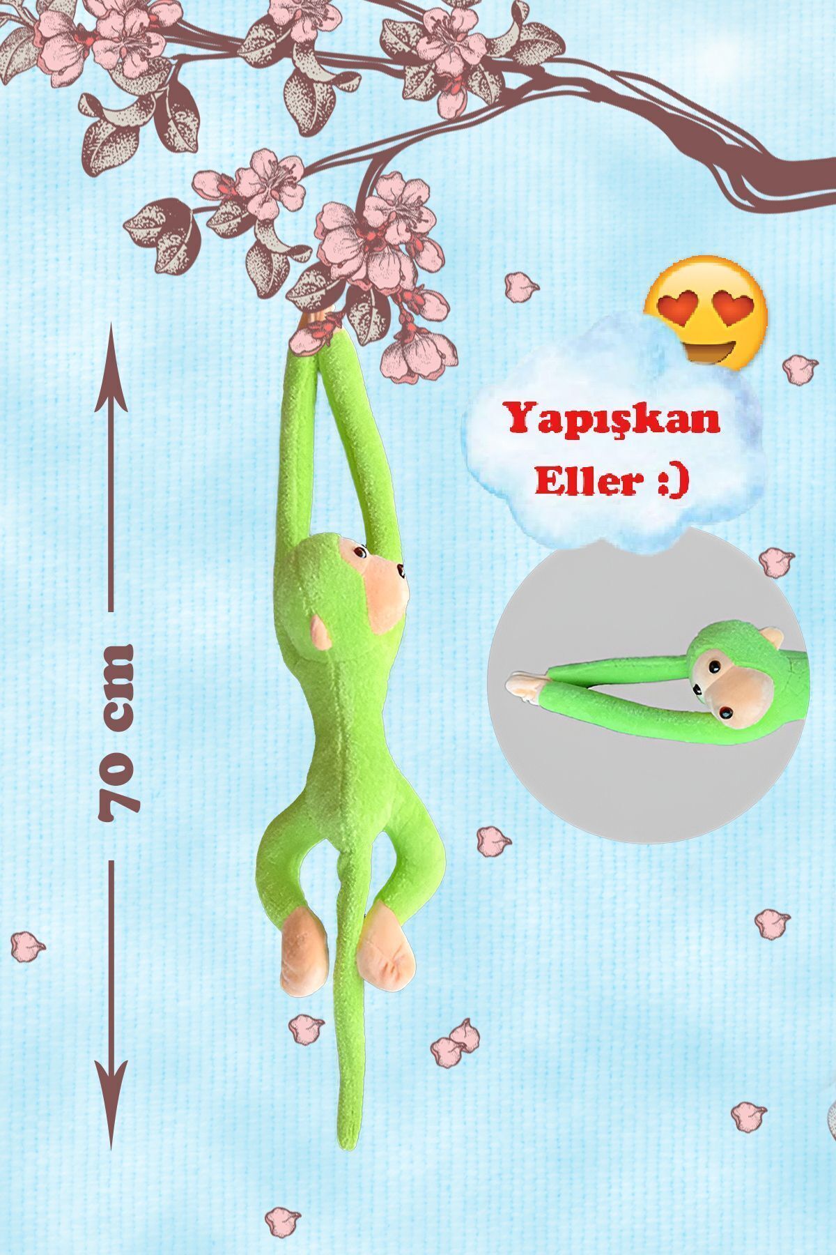 MİLJA Peluş Maymun 85 Cm Elleri Yapışabilen Istenilen Renk Sipariş Adınız Ile Soru Sor Kısmından Yazınız fotoğrafı 4 (önizleme)