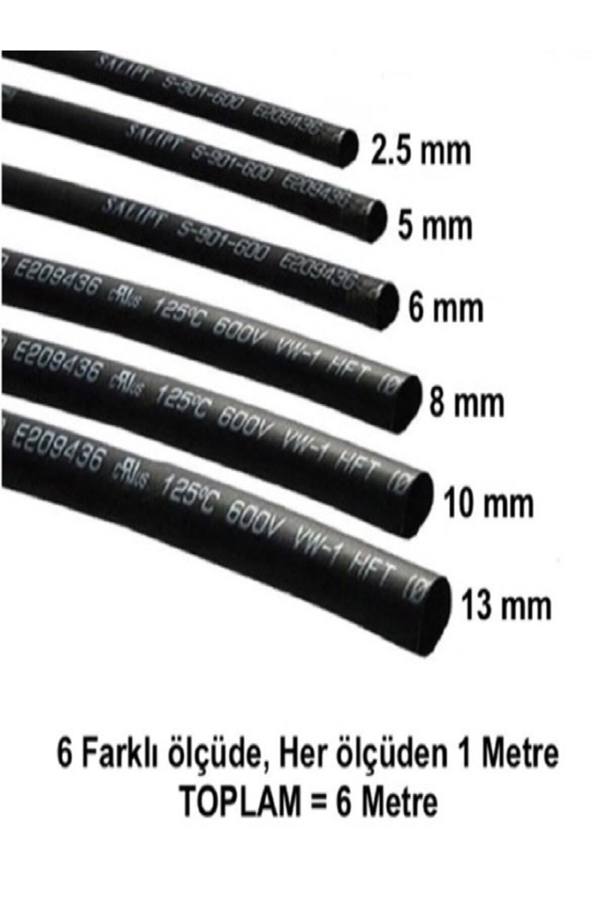 Isıyla Daralan Makaron Kablo Seti (6 Çeşit Herbiri 100 Cm ) Kablo