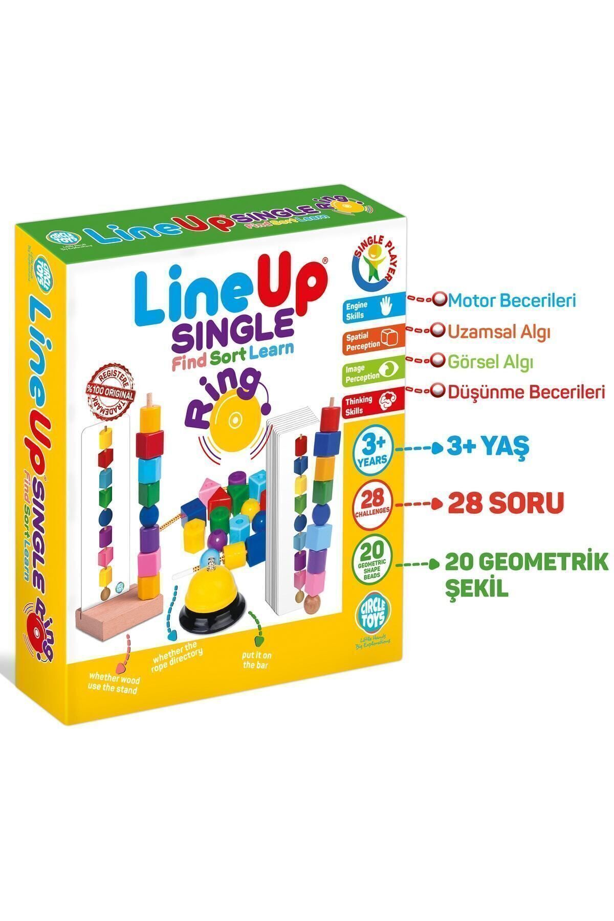 line up-لعبة Lineup ذات الحلقة المفردة والفرز - لاعب واحد، مع جرس 1