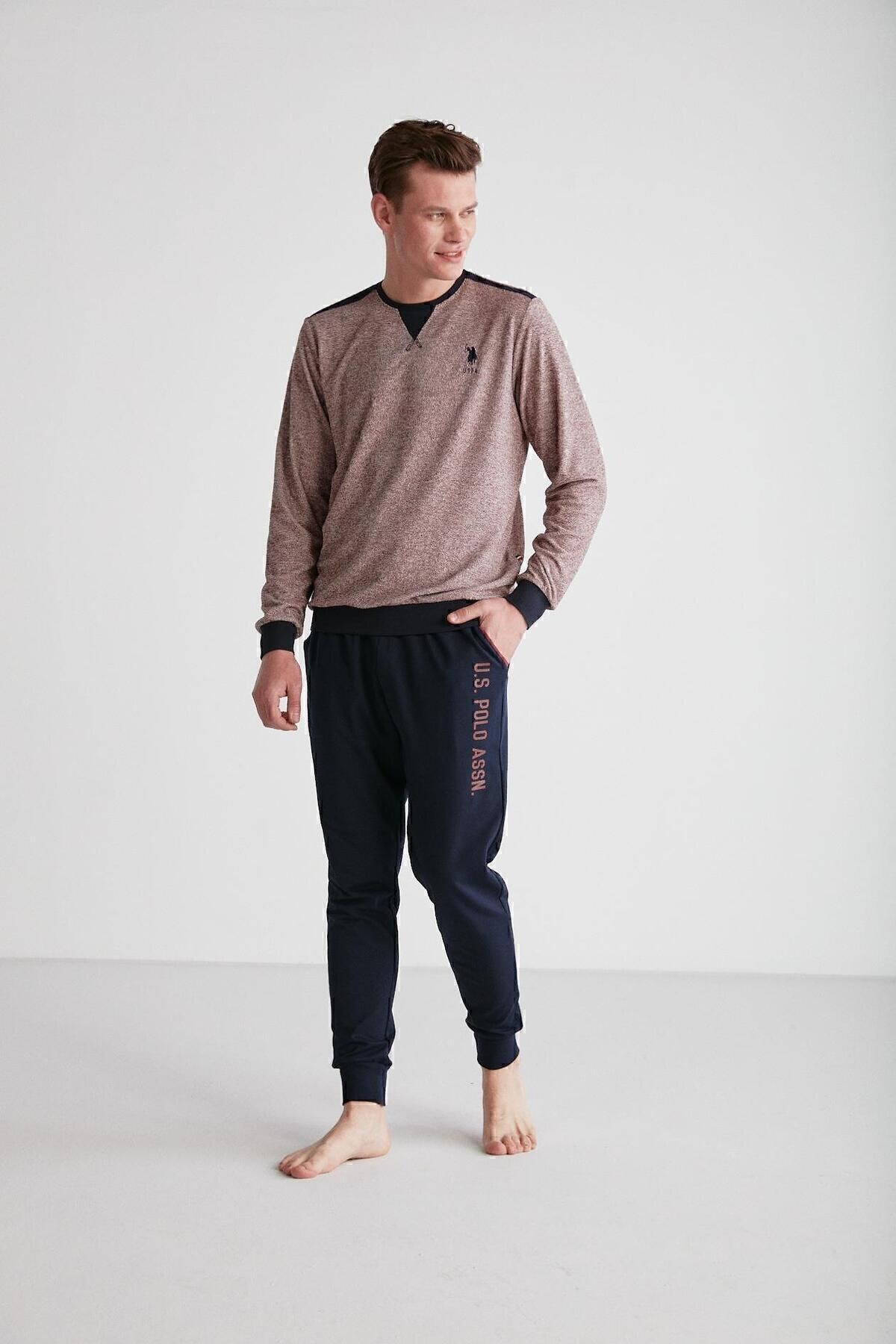 ست پیژامه چند رنگ مردانه پایه. POLO ASSN. لباس خواب یقه گرد کلارت 024K.1Z.8.E.7TA2GR0P U.S. Polo Assn.