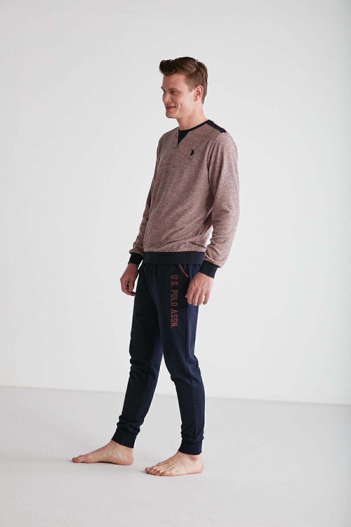ست پیژامه چند رنگ مردانه پایه. POLO ASSN. لباس خواب یقه گرد کلارت 024K.1Z.8.E.7TA2GR0P U.S. Polo Assn.