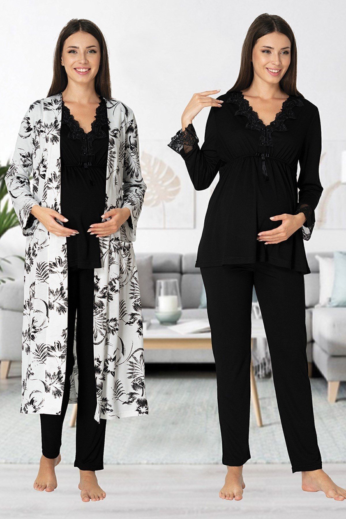 Effort Pijama-8094 Maternity Pajama Set Dressing Gown 1