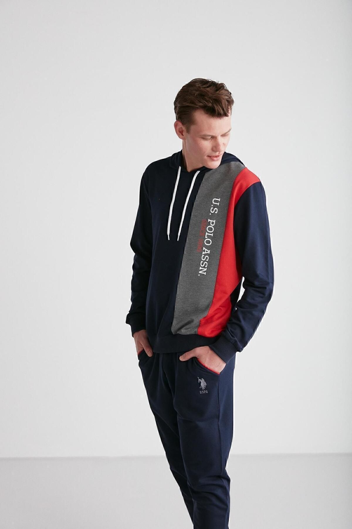 ست پیژامه آبی مردانه پایه. POLO ASSN. لباس خواب سرمه ای 024K.1.A8.S.T7R1A.1PL.S U.S. Polo Assn.