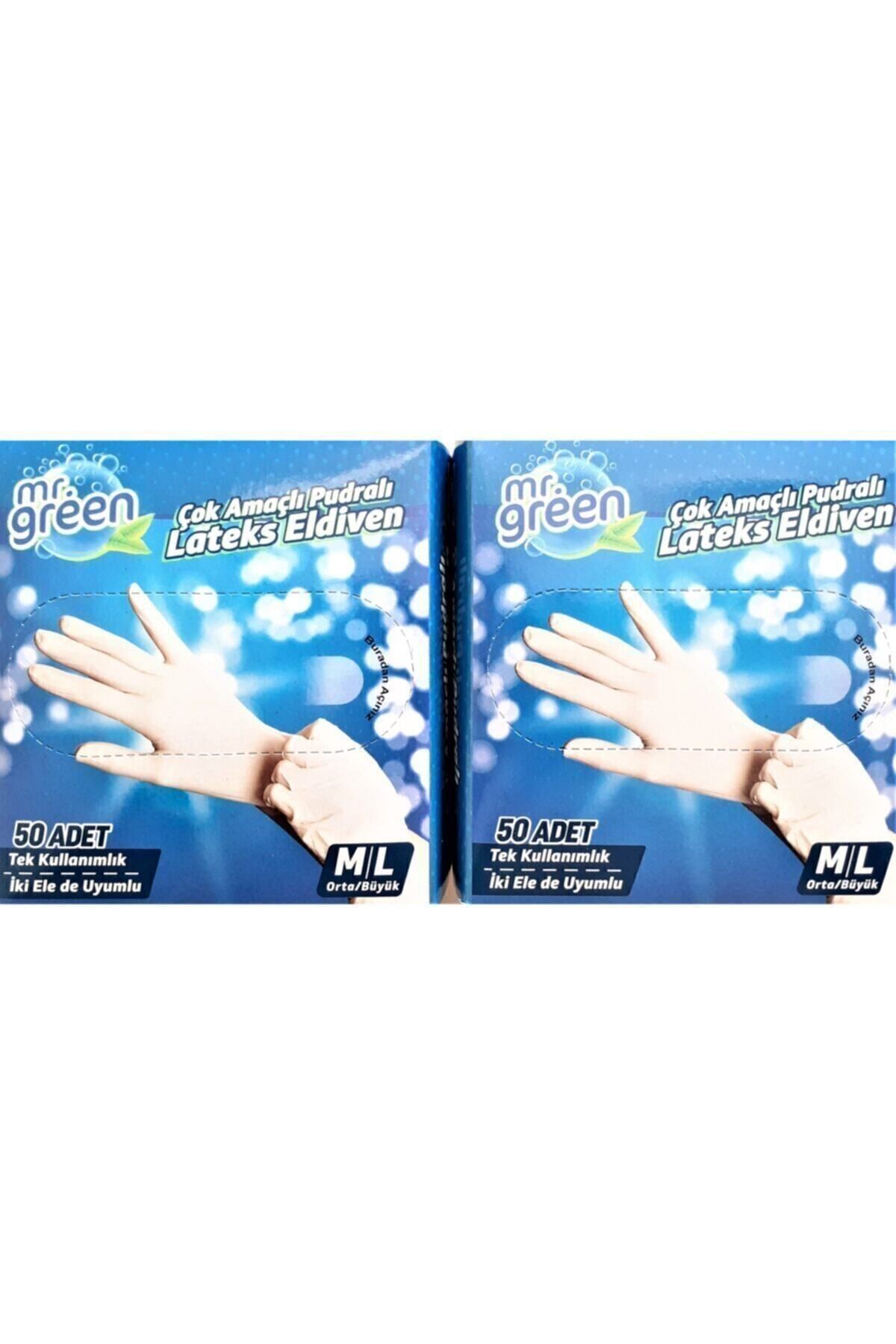 Mr Green-قفازات اللاتكس البودرة Mr.green 100 قطعة 1