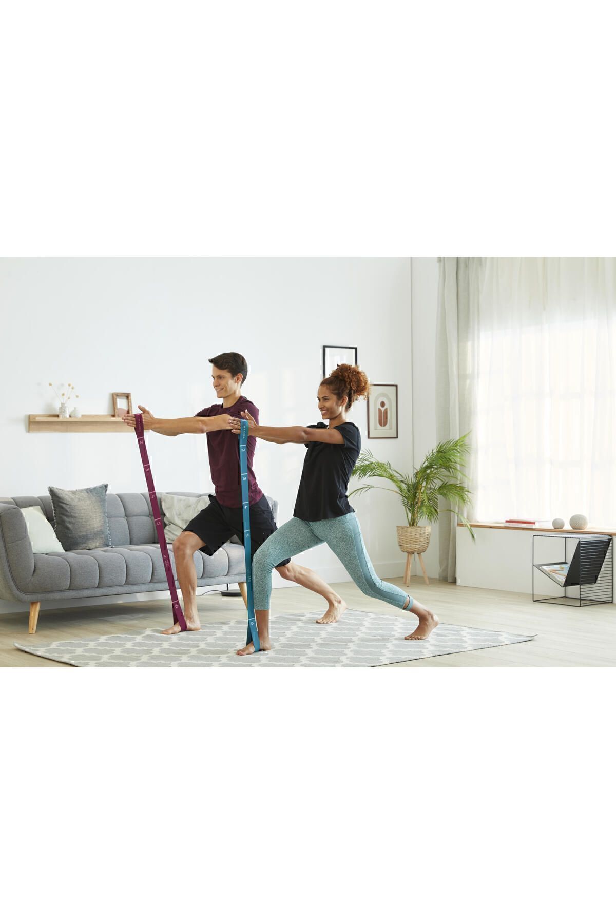 کش مقاومتی قرمز Domyos Pilates Band 500 متوسط الاستیک بنفش Decathlon