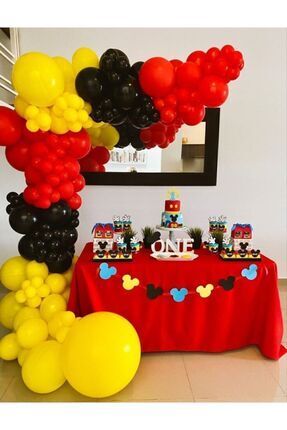 Genel Markalar Mickey Minnie Konsept Balon 90 Adet +zincir