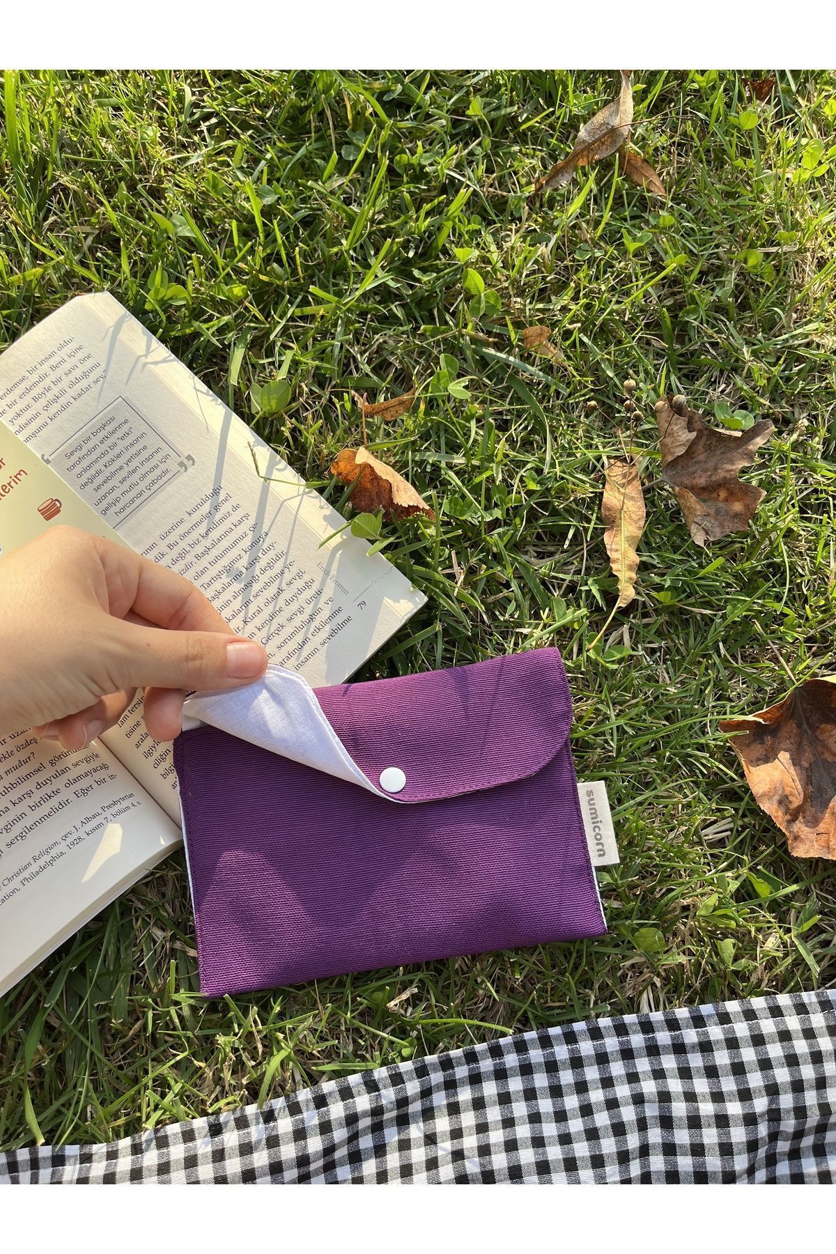 کیف پول مردانه بنفش Sumicorn Design | SDSOFTPCNT اورجینال - تصویر 5