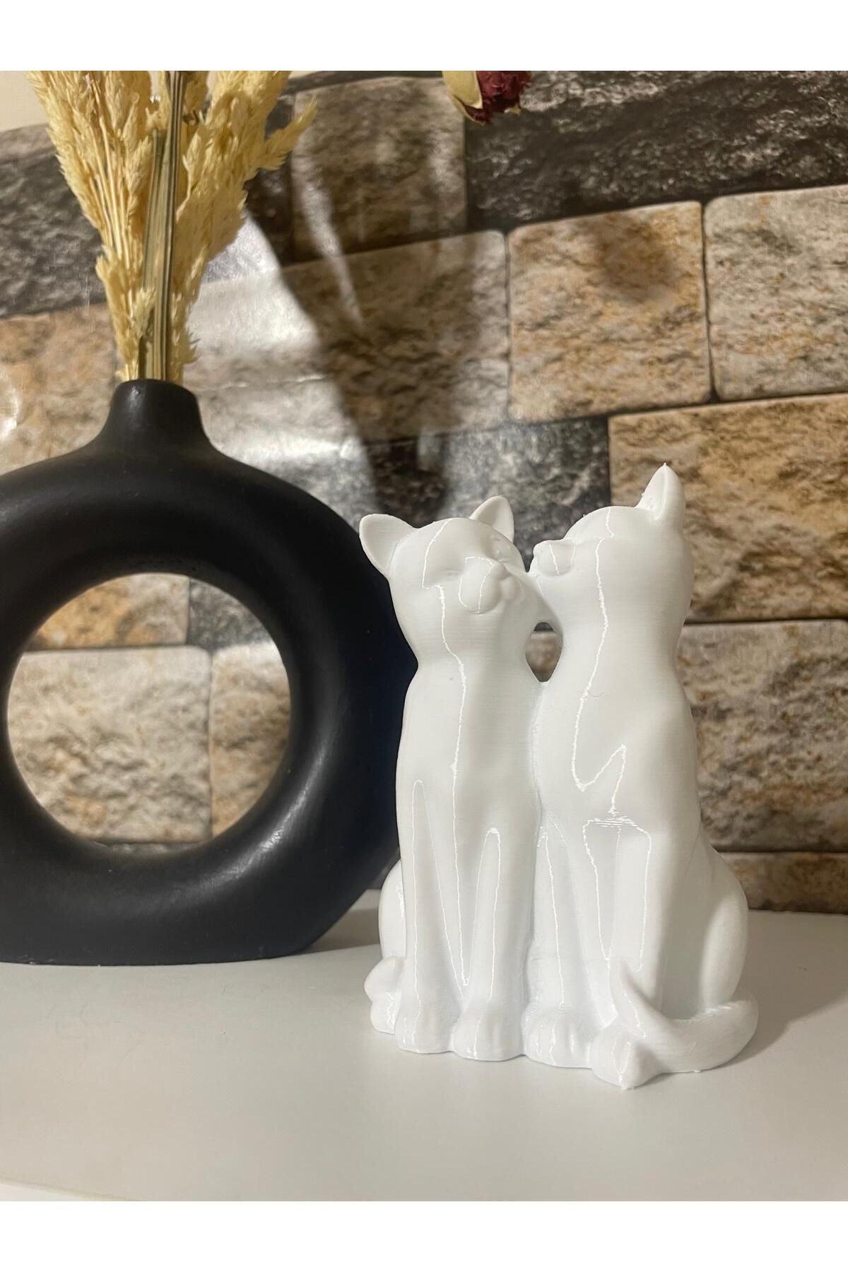 Decorative Cute Love Cats Trinket 10 Cm Plastic