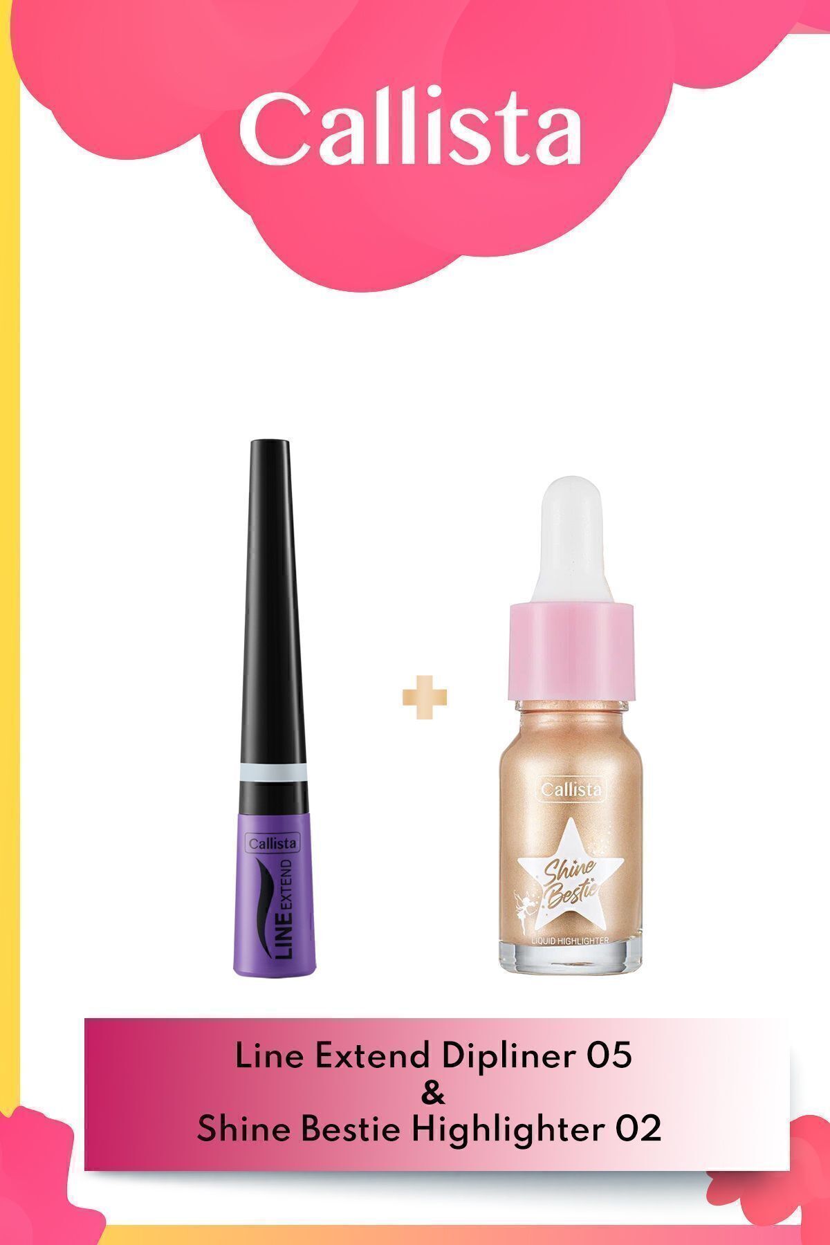 Line Extend Dipliner Beyaz 05 & Shine Bestie Likit Aydınlatıcı 02 Mystic Pixie Makyaj Seti