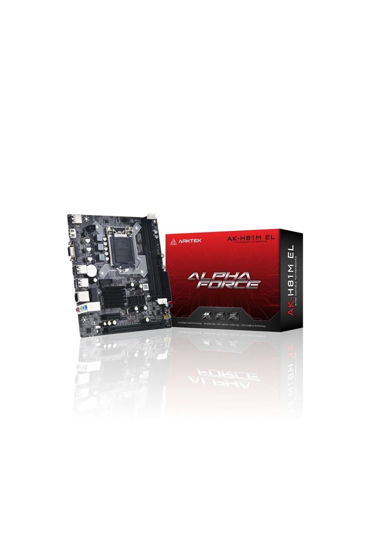 arktek-ALPHA FORCE, AK-H81M EL, 2xDDR3, M.2, D-SUB, HDMI, 4th Generation, LGA1150 Socket, Motherboard 1